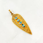 Load image into Gallery viewer, Diamond Silver Long Drop Pendant with Gemstone