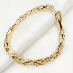 Load image into Gallery viewer, 14K Yellow Gold Hollow Smooth and Flat Paperclip Bracelet