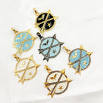 Load image into Gallery viewer, Diamond Sterling Silver Round Arrow Enamel Pendant
