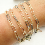 Load image into Gallery viewer, Tri-Color Diamond Cut Paperclip Chain