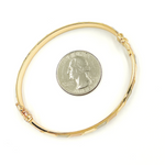 Load image into Gallery viewer, KG118. 14K Solid Gold Tri-Color Matte & Shinny Twisted Bangle
