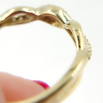 Load image into Gallery viewer, 14K Solid Gold Diamond Braid Ring.
