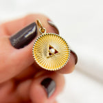 Load image into Gallery viewer, GDP269. 14K Solid Gold Diamonds Circle Triangle Charm