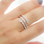 Load image into Gallery viewer, 14k Solid Gold Spiral Diamond Ring.
