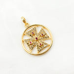 Load image into Gallery viewer, DP453. Diamond Sterling Silver Round Cross Pendant with Gemstone