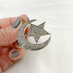 Load image into Gallery viewer, DP111. Diamond Sterling Silver Moon & Star Pendant