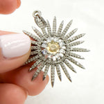 Load image into Gallery viewer, DP374. Diamond Silver Sun Pendant