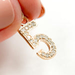 Load image into Gallery viewer, DC504. Diamond Sterling Silver Number "5" Charm
