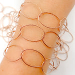 Load image into Gallery viewer, Rose Gold Plated Silver Diamond Cut Oval Chains