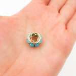 Load image into Gallery viewer, CMG00241TQ. 14K Solid Gold Diamond and Turquoise Slider Charm