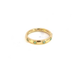 Load image into Gallery viewer, 14K Solid Gold Emerald Stars Band Ring.