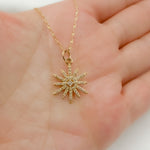 Load image into Gallery viewer, 14K Solid Gold Sun Pendant with Diamonds & Gemstone (Available in Ruby, Blue Sapphire). GDP360