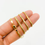 Load image into Gallery viewer, 260CCTDBRA8. 14K Solid Gold Flat Snake Necklace
