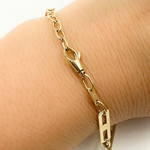 Load image into Gallery viewer, 501296G Bracelet. 14k Solid Yellow Gold Mirror Flat Rectangle Link Bracelet
