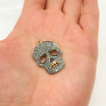 Load image into Gallery viewer, DP132. Diamond Sterling Silver Skull Pendant