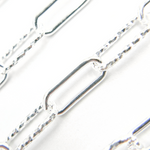 Load image into Gallery viewer, 925 Sterling Silver Smooth &amp; Diamond Cut Paperclip Chain. V32SS
