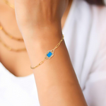 Load image into Gallery viewer, Buy 14K Solid Gold Diamond and Turquoise Bracelet