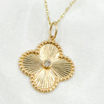 Load image into Gallery viewer, 14k Solid Gold Diamond Clover Charm. KG299