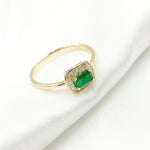 Load image into Gallery viewer, 14K Solid Gold Diamond and Emerald Ring