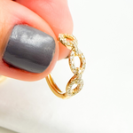 Load image into Gallery viewer, EHF57038. 14K Solid Gold Diamond Chain Hoops