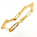 Load image into Gallery viewer, Buy 14K Solid Gold Hollow Flat Paperclip Link Bracelet