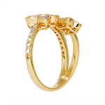 Load image into Gallery viewer, 14K Solid Gold Diamond Flower Ring
