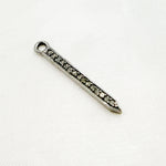 Load image into Gallery viewer, DC674. Diamond Black Rhodium Sterling Silver Bar Charm