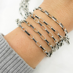 Load image into Gallery viewer, Z114SB. Two Tone Black Rhodium and 925 Sterling Silver Paperclip Chain