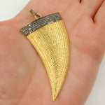 Load image into Gallery viewer, DP181. Diamond Sterling Silver Horn Pendant