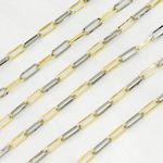 Load image into Gallery viewer, Gold Plated & Black Rhodium Flat Paperclip Chain