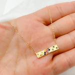 Load image into Gallery viewer, NT404694. 14K Solid Gold Diamond and Multi Sapphire Bar Necklace