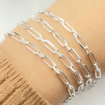 Load image into Gallery viewer, Sterling Silver Long and Short Diamond Cut Link Chains