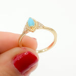 Load image into Gallery viewer, Buy Gold Diamond and Turquoise Marquise Ring