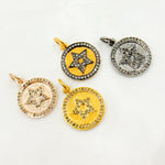 Load image into Gallery viewer, DC409. Diamond Sterling Silver Round Star Charm