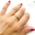 Load image into Gallery viewer, 14K Solid Yellow Gold Diamond Ring