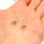 Load image into Gallery viewer, ER413387. 14K Solid Gold Diamond Flower Studs