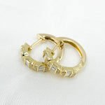 Load image into Gallery viewer, HP402527. 14K Solid Gold Diamond Baguette Hoop Earring