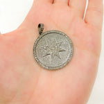 Load image into Gallery viewer, DP120. Diamond & Sterling Silver Round Star Pendant