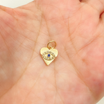 Load image into Gallery viewer, 14K Solid Gold Diamond Heart Eye Charm with Gemstone