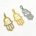 Load image into Gallery viewer, DP597. Diamond & Sterling Silver Star Hamsa Pendant