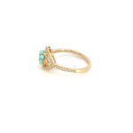 Load image into Gallery viewer, 14k Solid Gold Diamond and Turquoise Eye Ring.