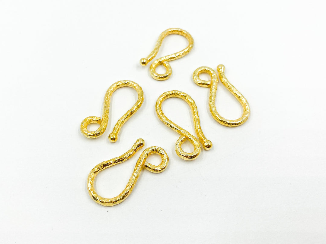 925 Sterling Silver Gold Plated 22x12mm Hook. GH2