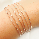 Load image into Gallery viewer, Rose Gold Plated Sterling Silver Satellite Tube Chain