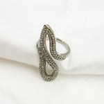 Load image into Gallery viewer, DR09. Diamond Black Rhodium Sterling Silver Organic Shape Ring
