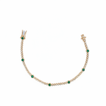 Load image into Gallery viewer, BTL65393EM. 14k Solid Gold Diamond and Gemstone Tennis Bracelet