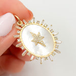 Load image into Gallery viewer, 14K Gold Star Oval Pendant