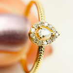 Load image into Gallery viewer, 14K Solid Gold Drop Diamond Ring.