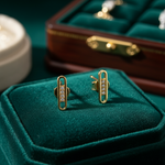 Load image into Gallery viewer, EFA54272. 14K Solid Yellow Gold Diamond Stud Earring