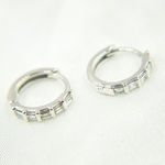 Load image into Gallery viewer, 14k Solid Gold Diamond Hoop Earrings