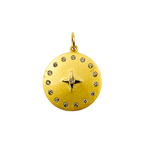 Load image into Gallery viewer, GDP51. 14K Solid Gold Diamond Round Star Charm